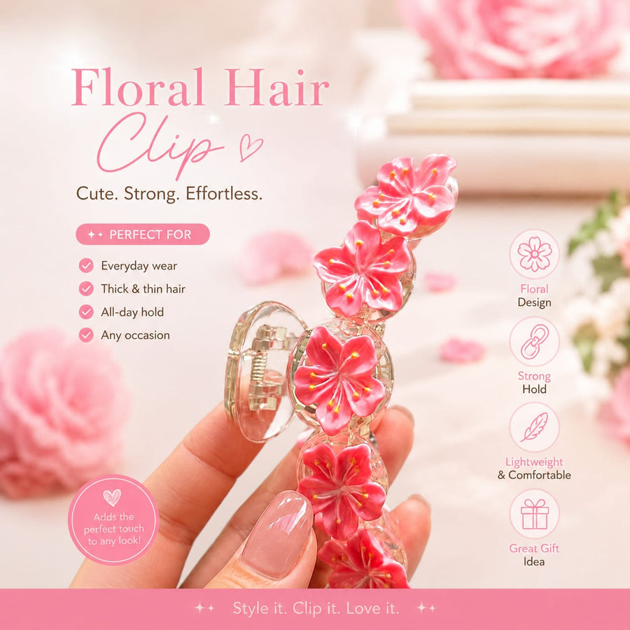 Cheery Blossom Floral Hair Clips