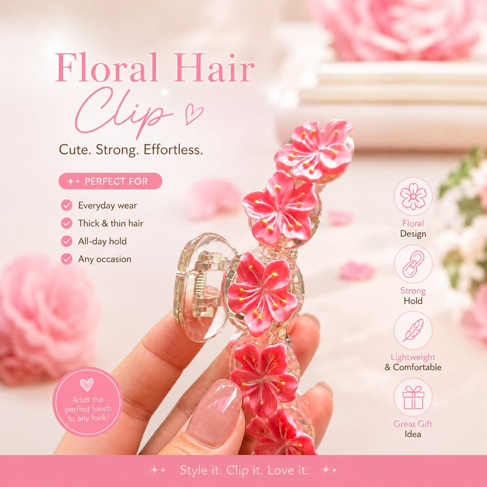 Cheery Blossom Floral Hair Clips