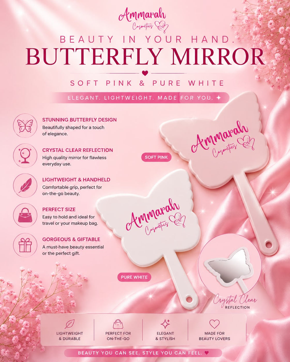 Handheld Butterfly mirrors