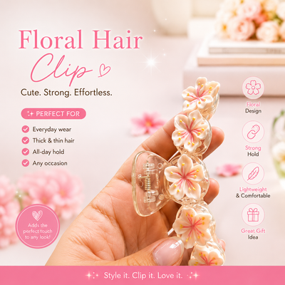 Cheery Blossom Floral Hair Clips
