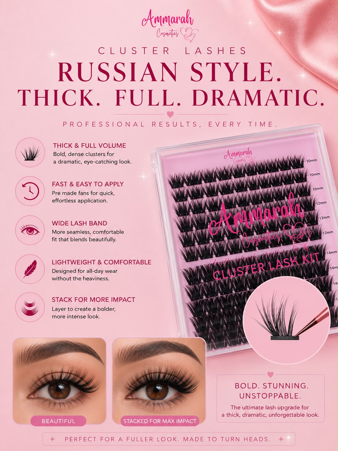 Cluster EyeLashes Wispy & Russian Individual Lashes