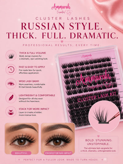 Cluster EyeLashes Wispy & Russian Individual Lashes