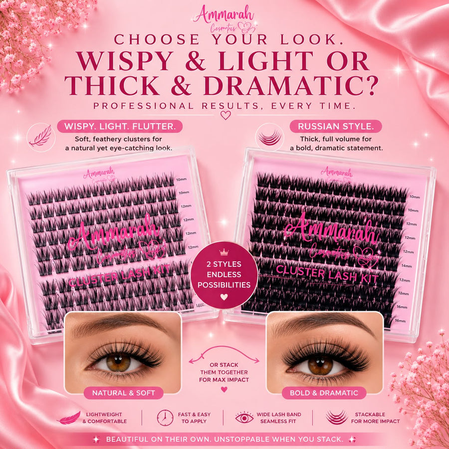 Cluster EyeLashes Wispy & Russian Individual Lashes